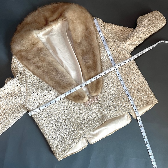 ANTIQUE Vintage genuine mink jacket bolero - Picture 8 of 10